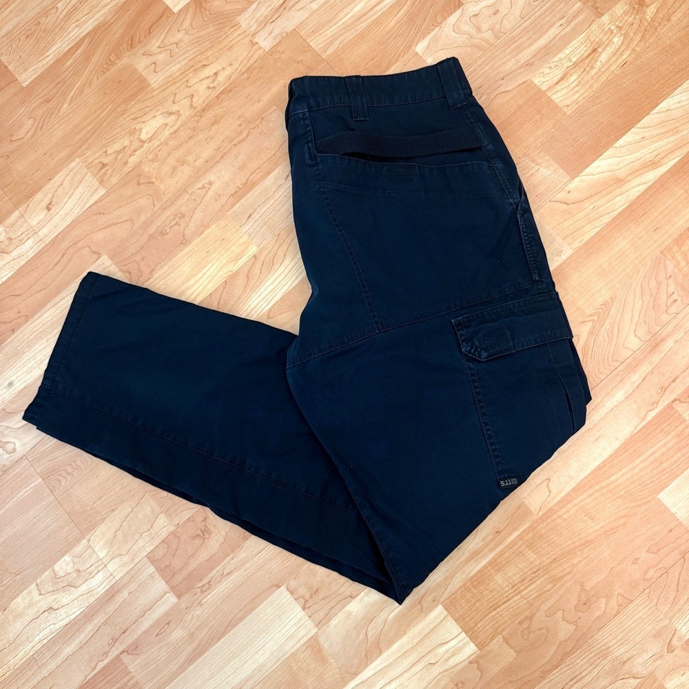 5.11 Tactical Mens Cargo Pants Navy Blue Ripstop Multi-Pocket Work Trouser 34x34